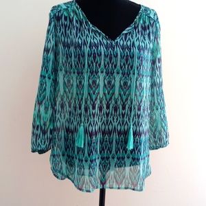 Turquoise green blouse